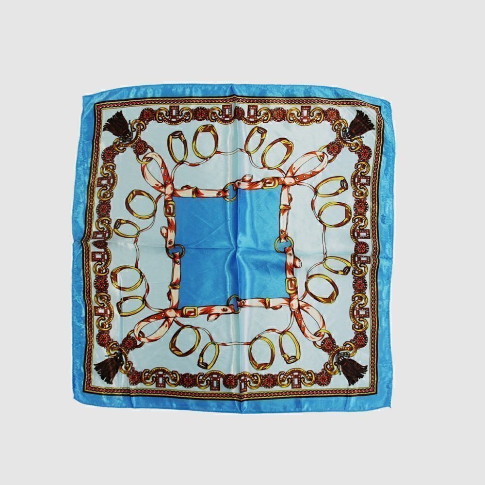 Womens Multicolor Equestrian Satin Scarf